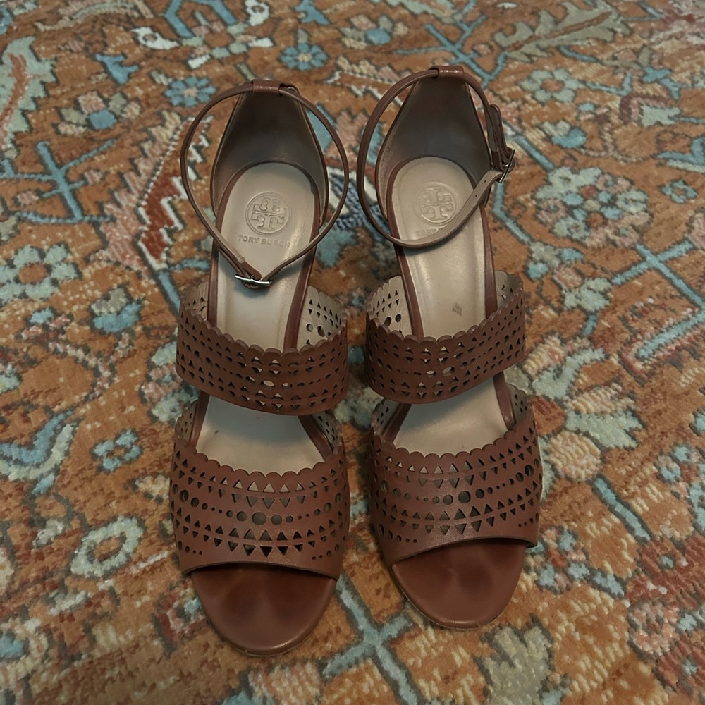 Tory Burch | Leather Laser Cut Wedges | 10.5